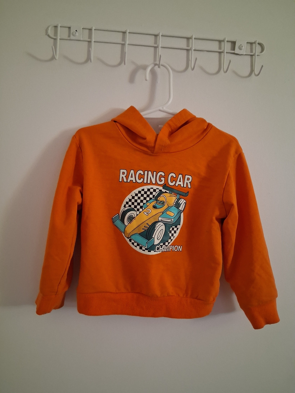 2T-3T Orange Racing Car Hoodie